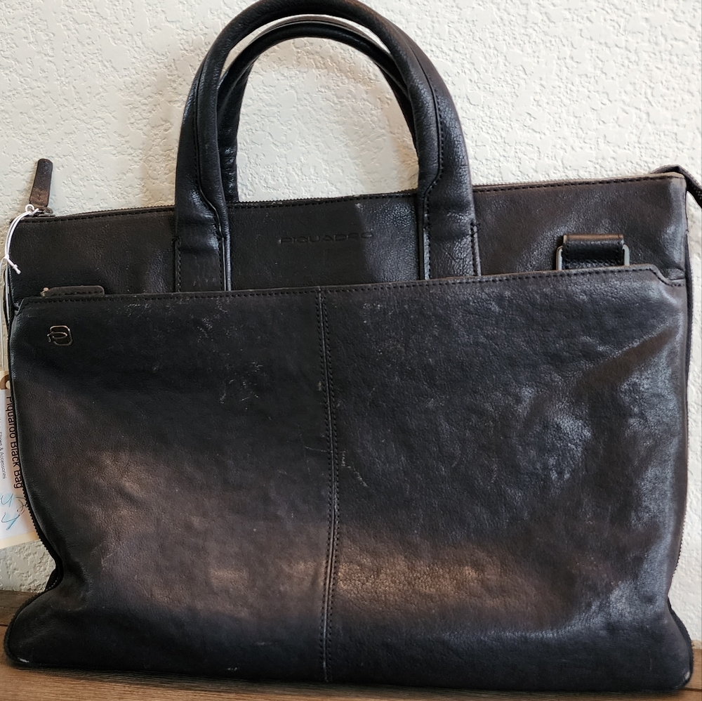 Piquadro Laptop Bag Folder Port PC Documents Expandable Black